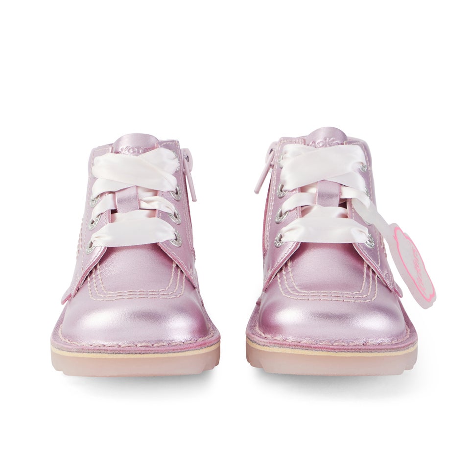 Infant Girls Kick Hi Sparkle Leather Pink