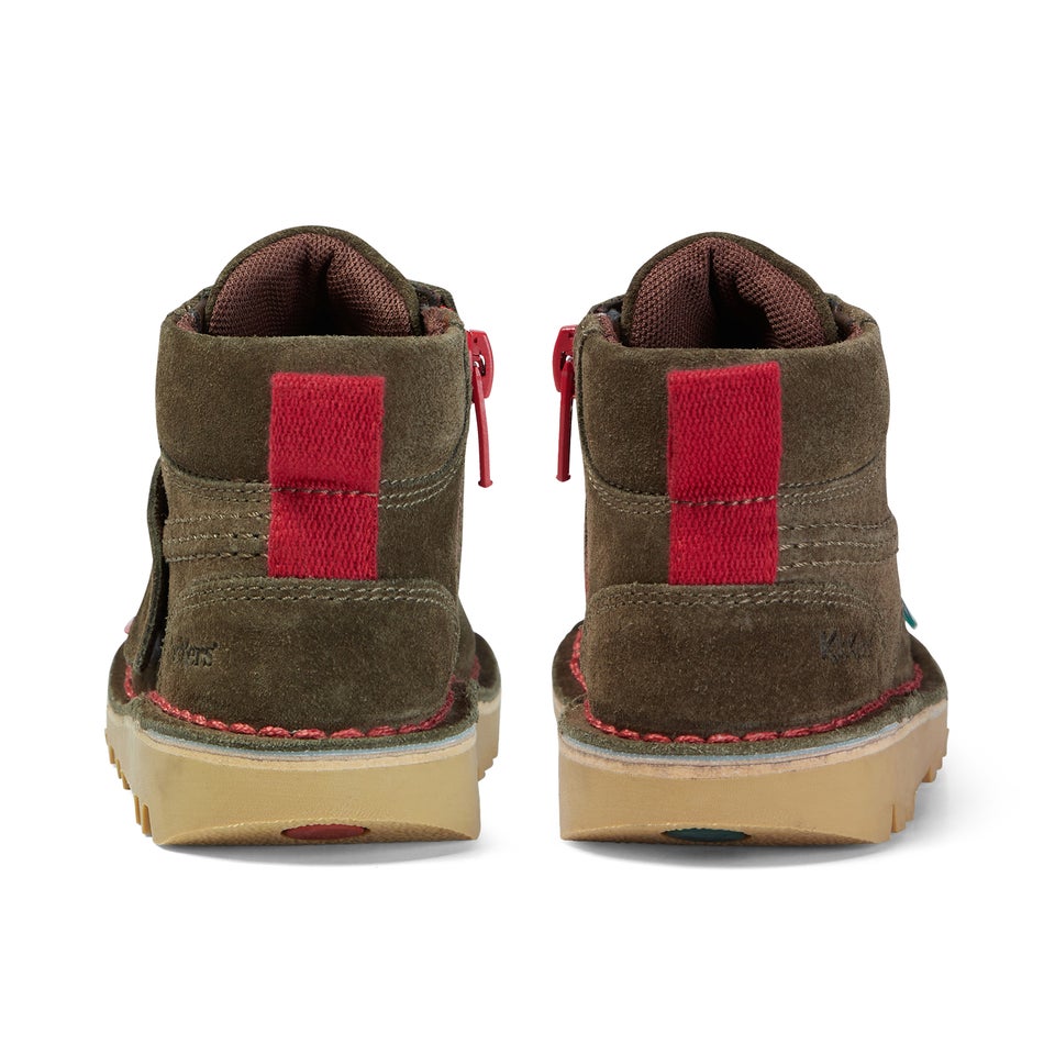 Junior Boys Kick Hi Winter Suede Olive