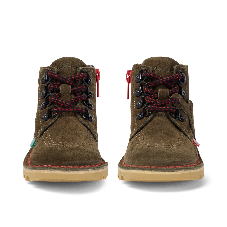 Junior Boys Kick Hi Winter Suede Olive