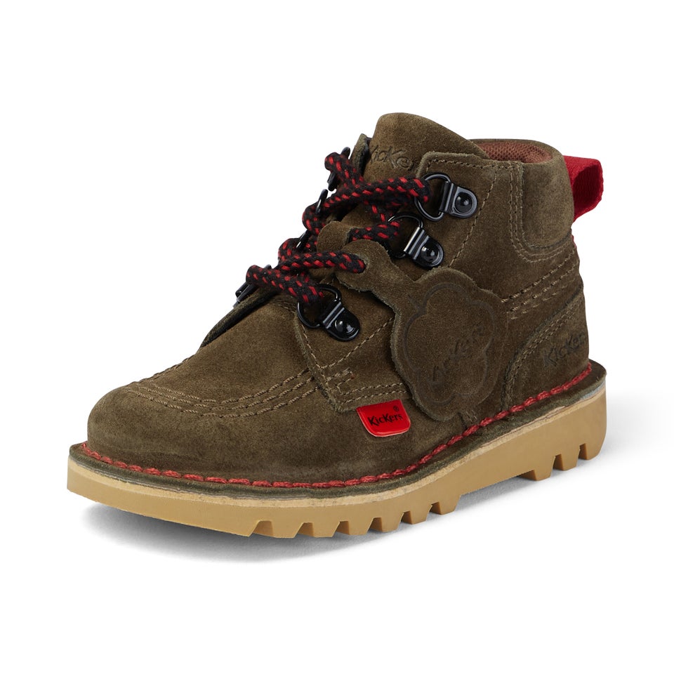 Junior Boys Kick Hi Winter Suede Olive