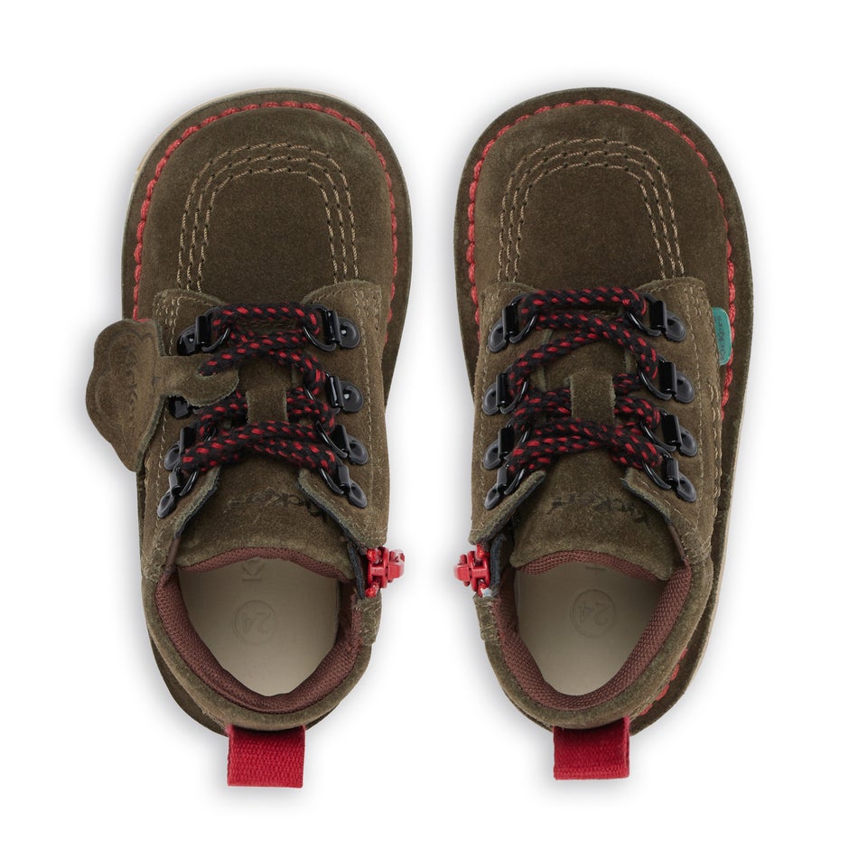 Junior Boys Kick Hi Winter Suede Olive