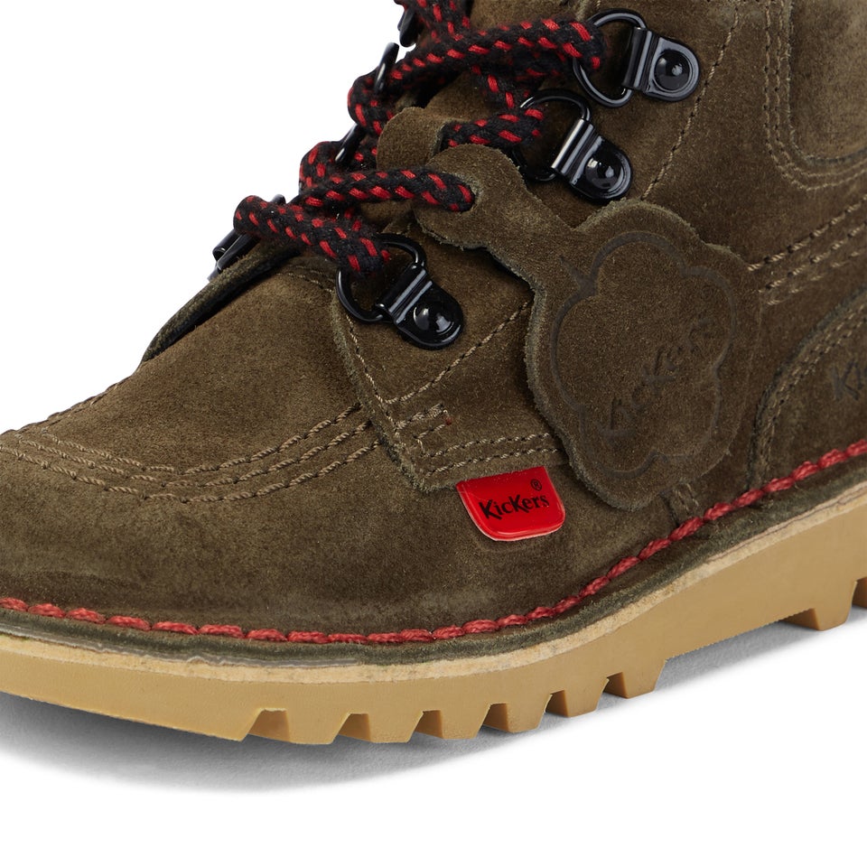 Junior Boys Kick Hi Winter Suede Olive