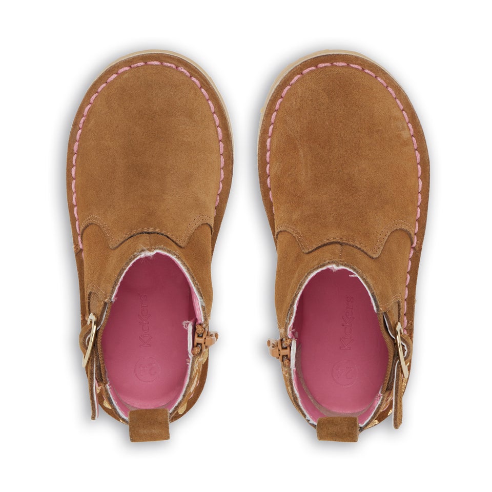 Infant Girls Adlar Chelz Heart Suede Tan