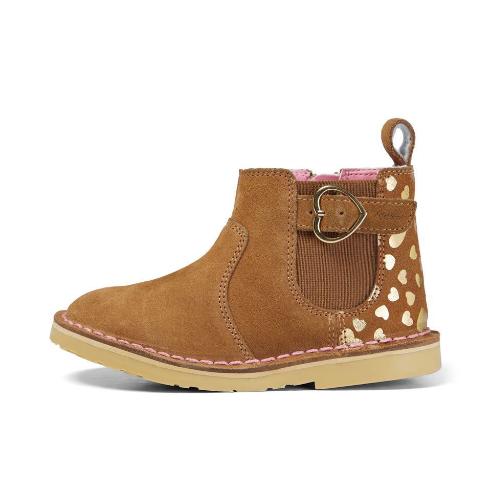 Infant Girls Adlar Chelz Heart Suede Tan