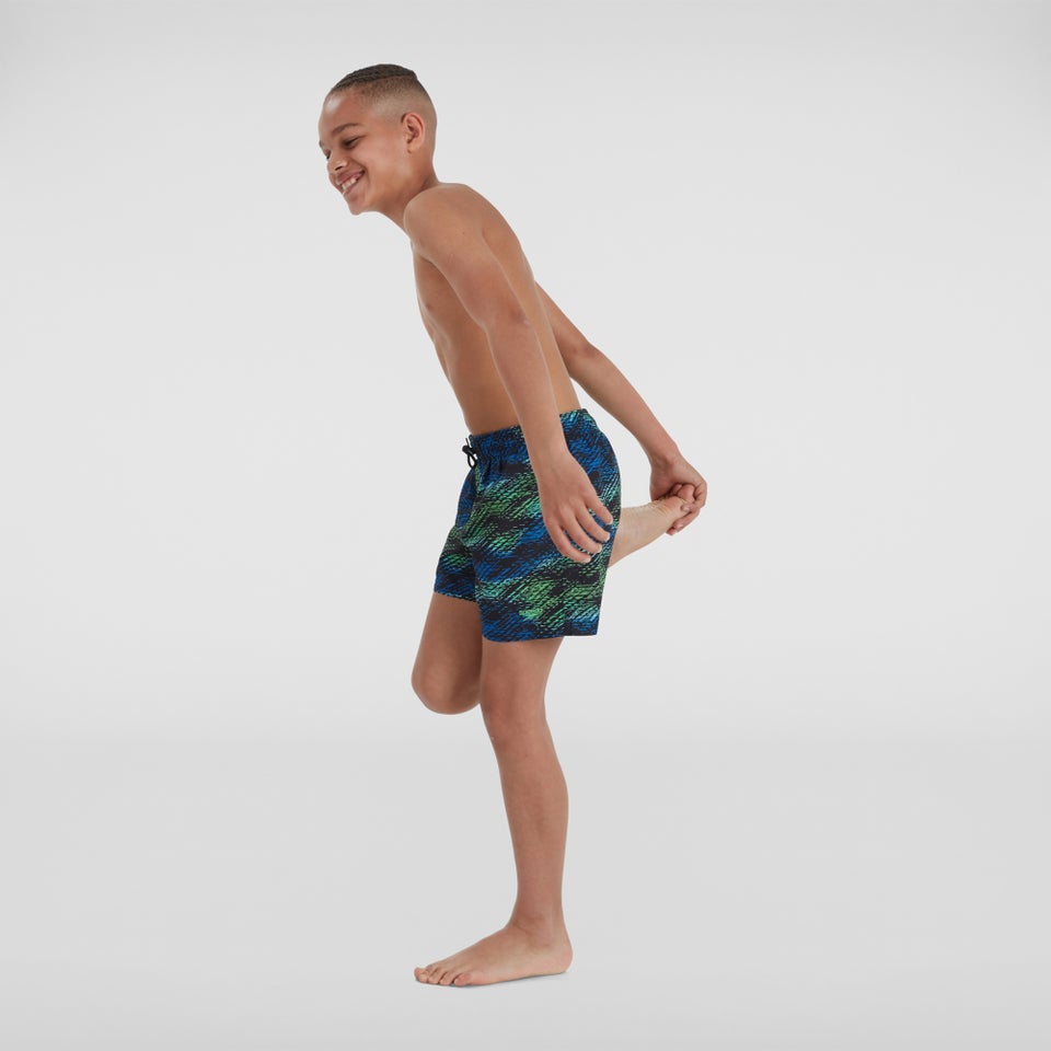 Short de bain Garçon Printed 33 cm noir/bleu