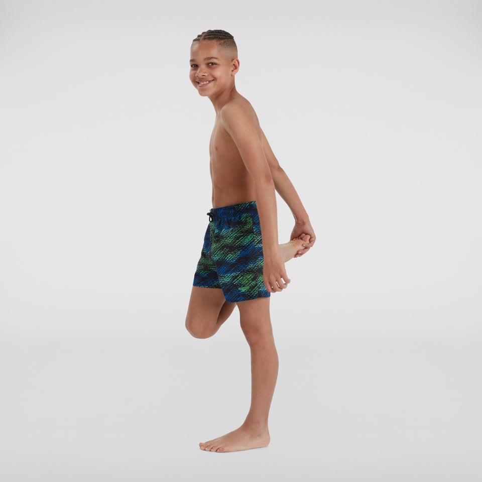 Short de bain Garçon Printed 33 cm noir/bleu