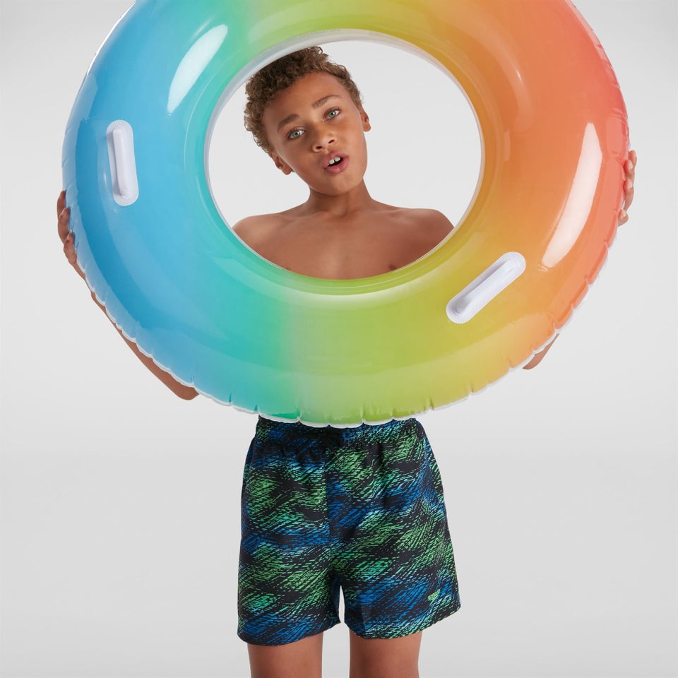 Jungen Printed 13" Badeshorts Schwarz/Blau