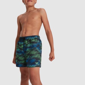 Jungen Printed 13" Badeshorts Schwarz/Blau