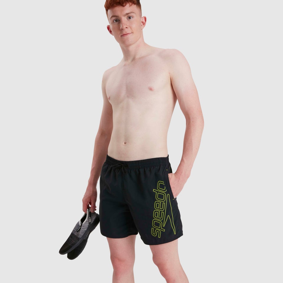 Men's Boom Logo 16" Swim Short Black/Green