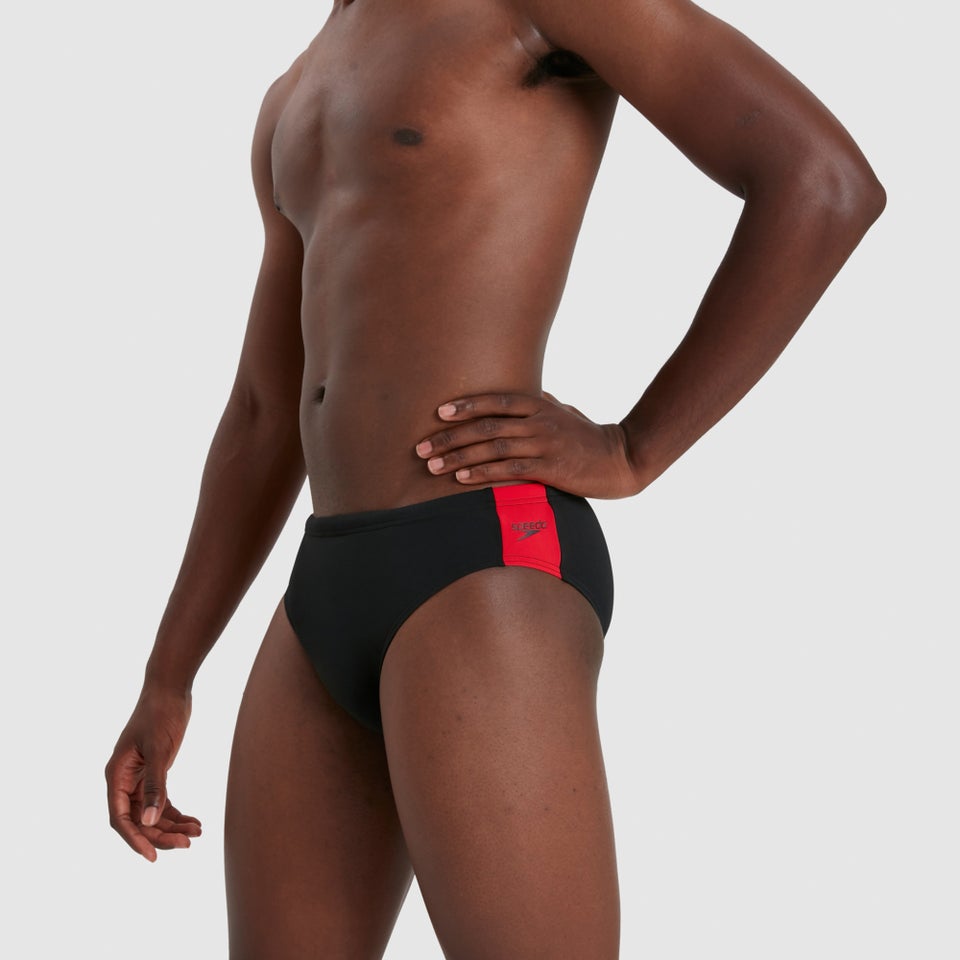 Slip de bain Homme 7 cm Boom Logo Splice noir/rouge