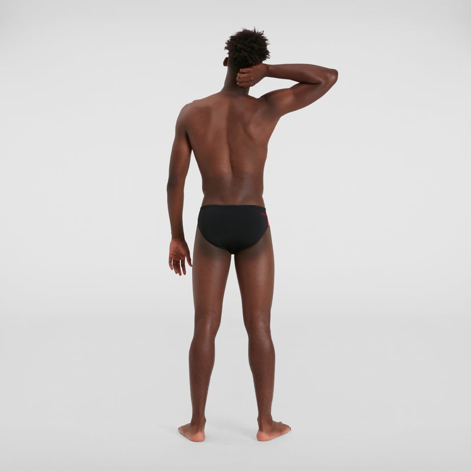 Slip de bain Homme 7 cm Boom Logo Splice noir/rouge