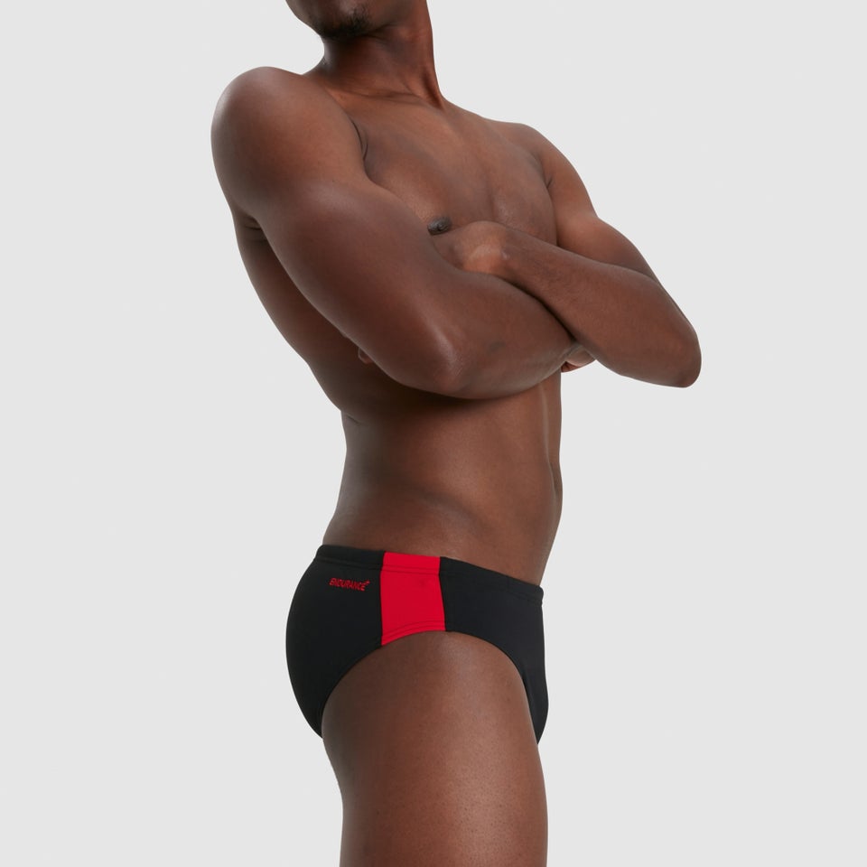 Slip de bain Homme 7 cm Boom Logo Splice noir/rouge