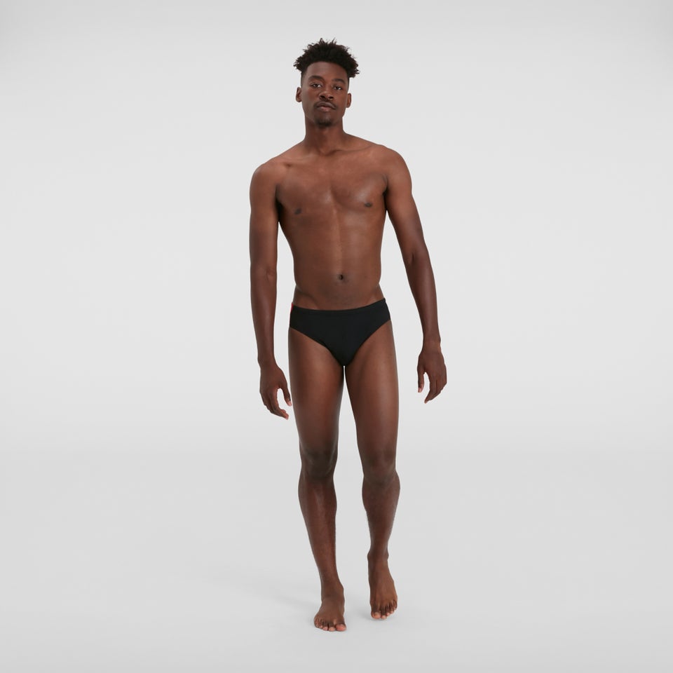 Slip de bain Homme 7 cm Boom Logo Splice noir/rouge