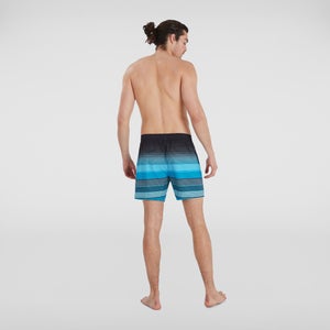 Men's Print Leisure 16" Swimshort Black/Blue