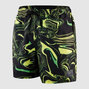 Men's Print Leisure 16" Swim Short Black/Green