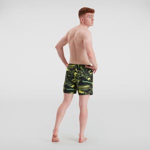 Men's Print Leisure 16" Swim Short Black/Green