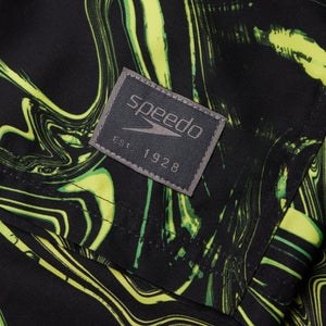 Men's Print Leisure 16" Swim Short Black/Green