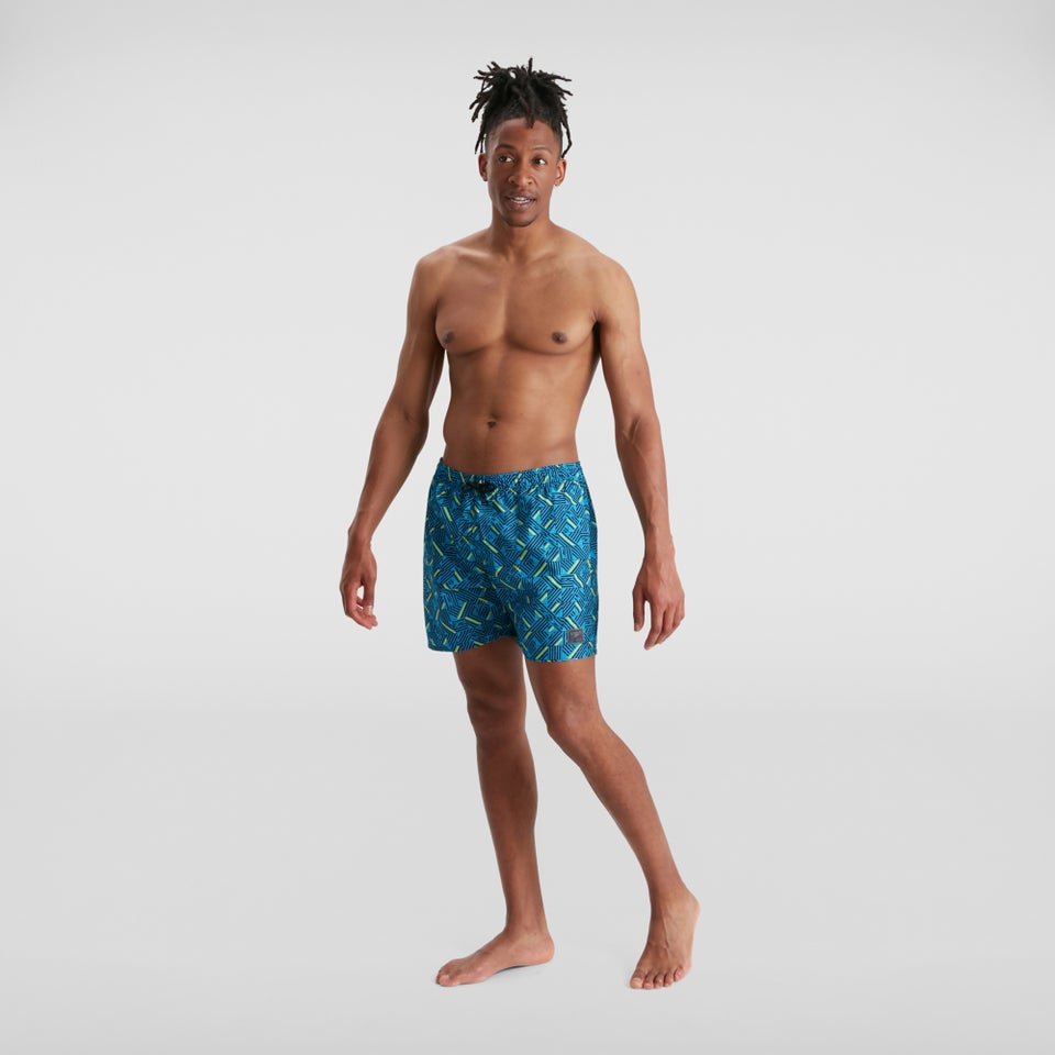 Herren Print Leisure 16" Badeshorts Blau