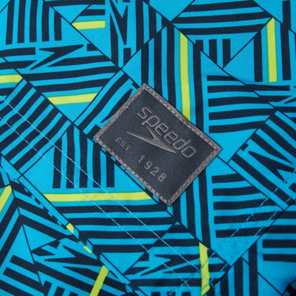 Herren Print Leisure 16" Badeshorts Blau