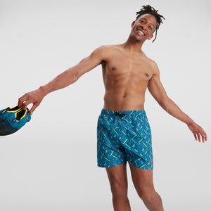 Herren Print Leisure 16" Badeshorts Blau - XS