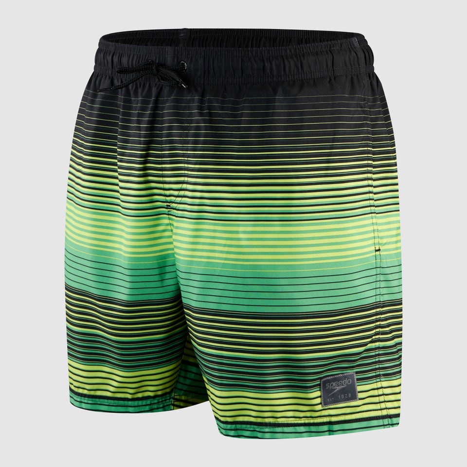 Men's Print Leisure 16" Swim Short Black/Green