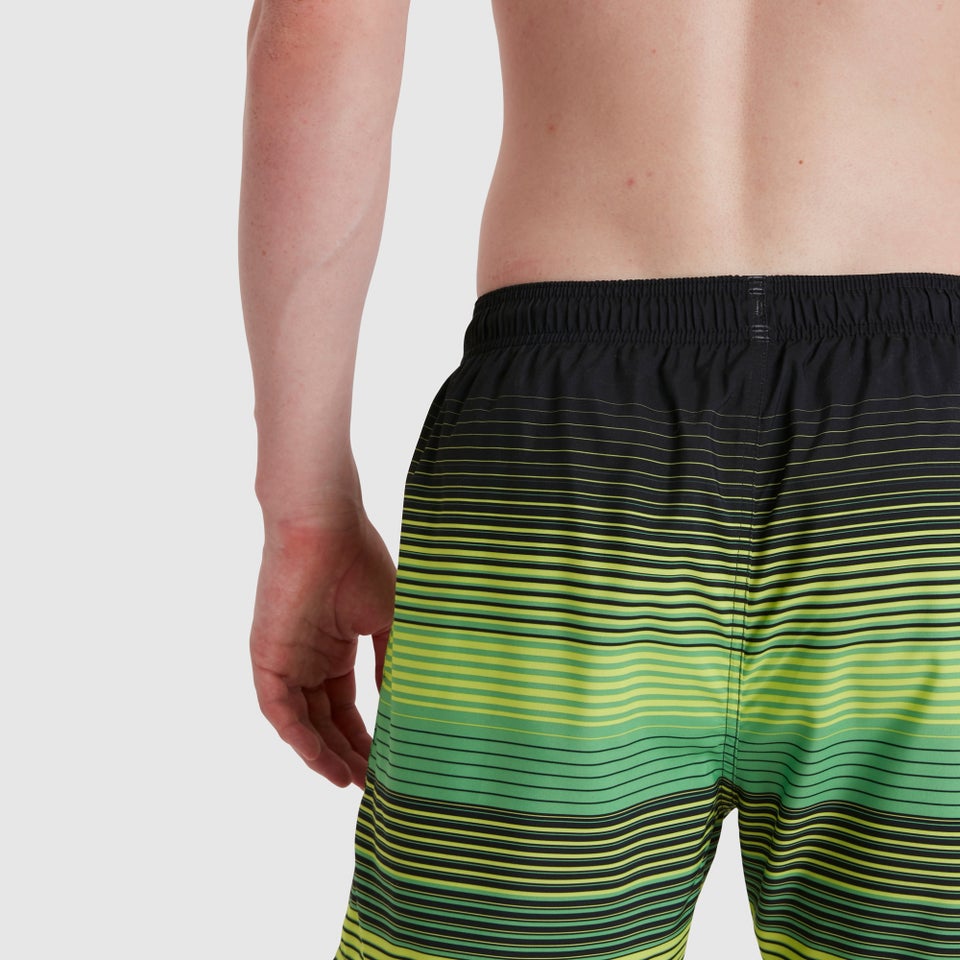 Men's Print Leisure 16" Swim Short Black/Green