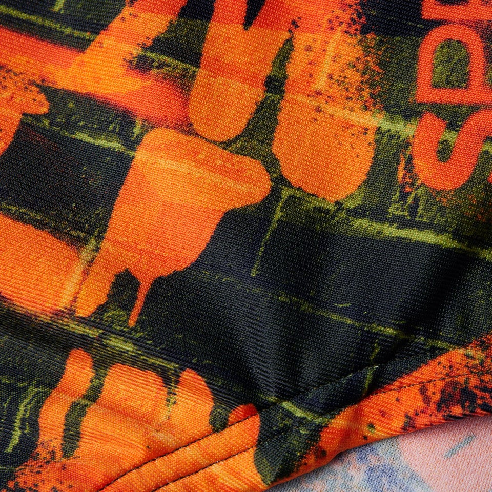 Slip de bain Homme Allover 17 cm orange/vert