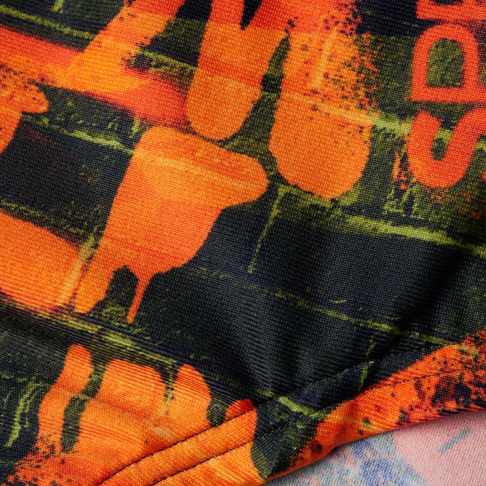 Slip de bain Homme Allover 17 cm orange/vert