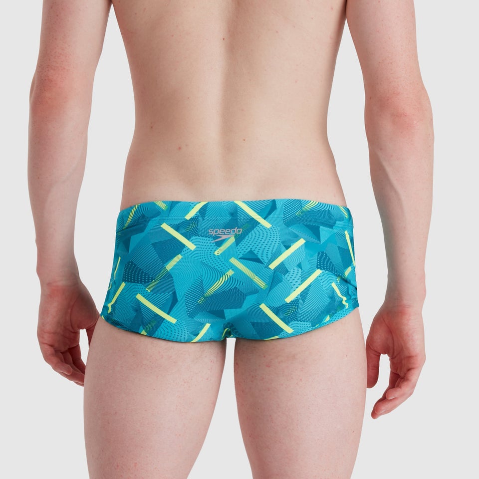 Herren Allover V-Cut 17 cm Badehose Blau