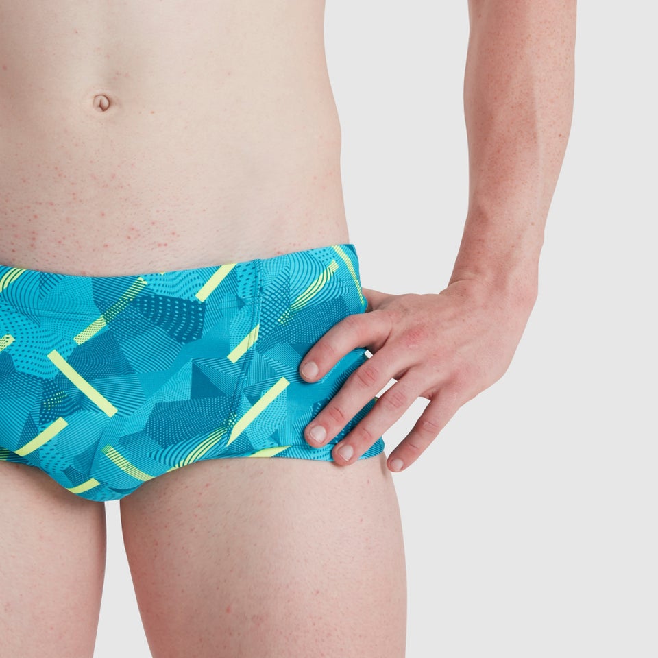 Herren Allover V-Cut 17 cm Badehose Blau