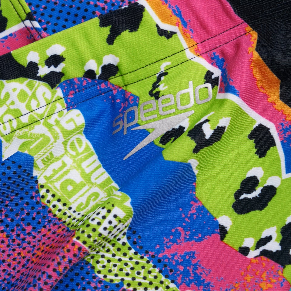 Herren Allover V-Cut 17 cm Badehose Schwarz/Grün