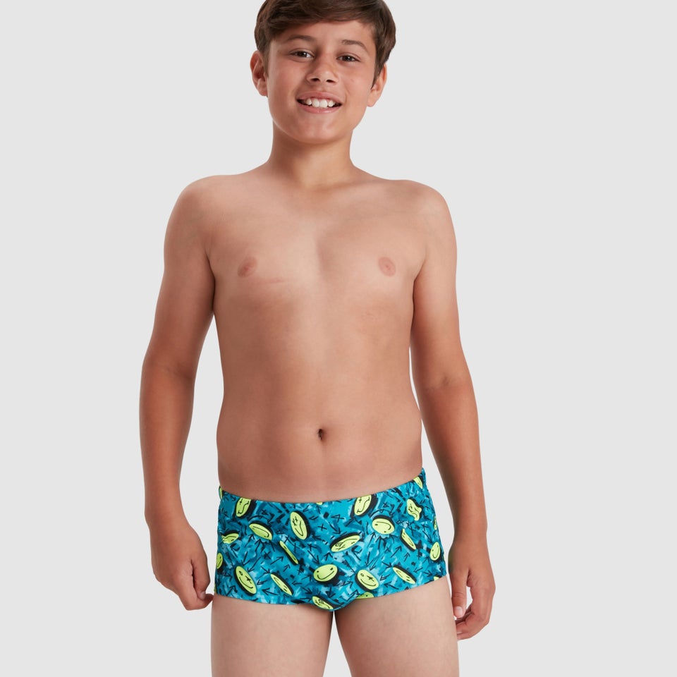 Jungen Allover 13 cm Badehose Blau/Grün