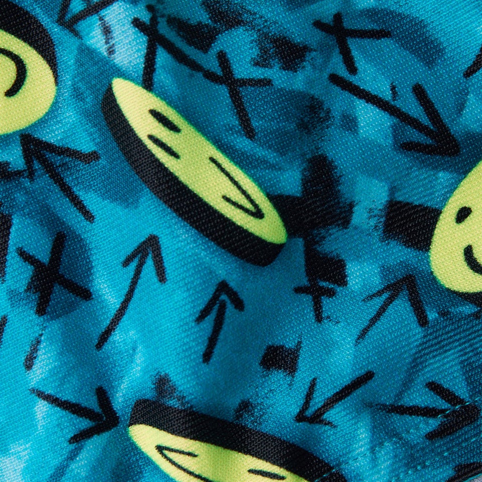 Jungen Allover 13 cm Badehose Blau/Grün