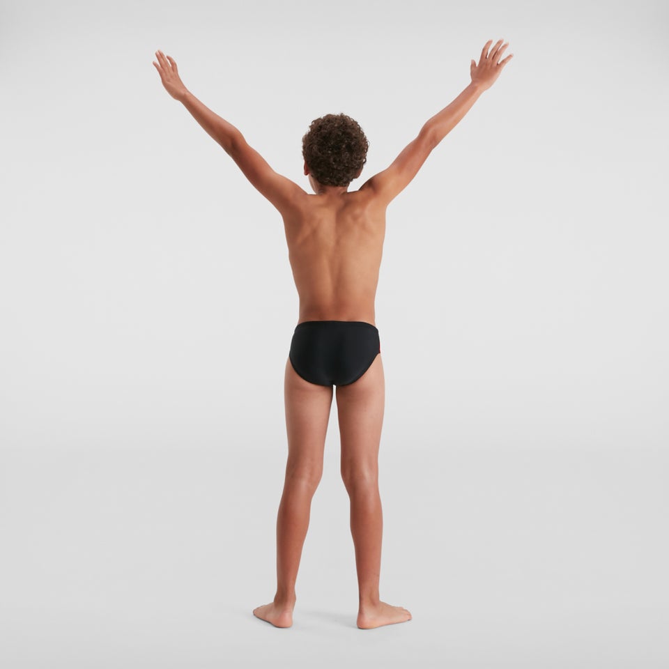 Jungen Boom Logo Splice 5 cm Badehose Schwarz/Rot