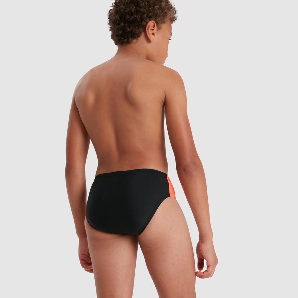 Jungen Boom Logo Splice 5 cm Badehose Schwarz/Rot