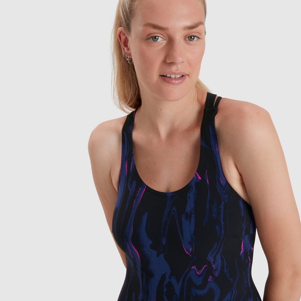 Women's Calypso Printed Swimsuit Black/Pink