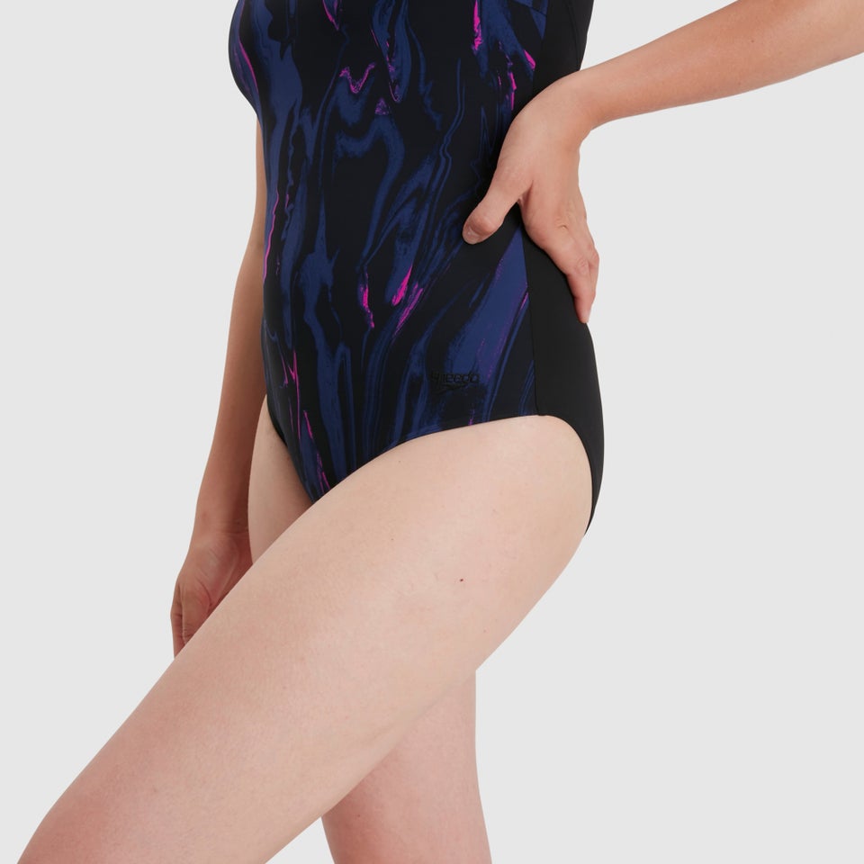 Women's Calypso Printed Swimsuit Black/Pink