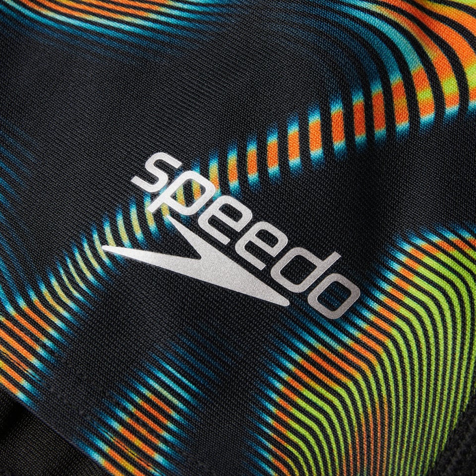 Herren Allover 14 cm Badehose Schwarz/Grün