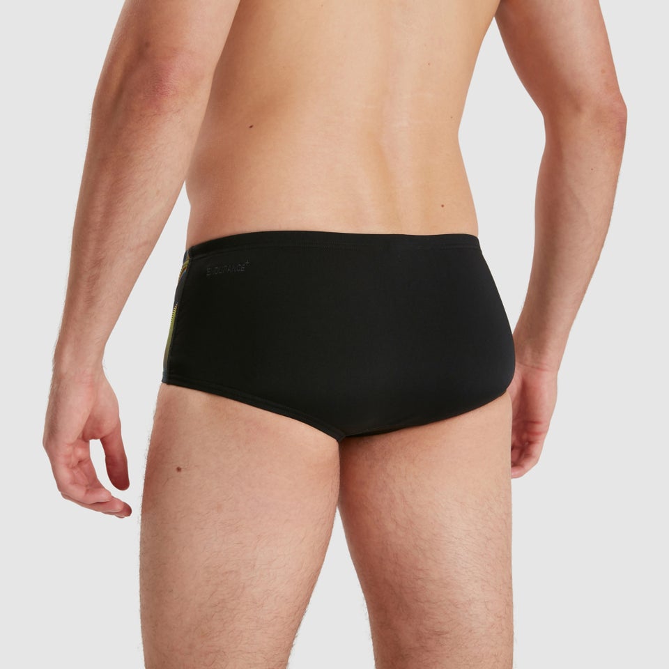 Herren Allover 14 cm Badehose Schwarz/Grün