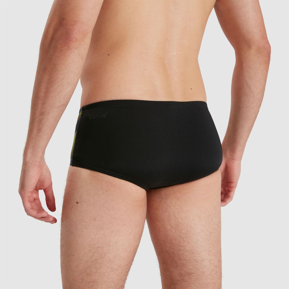 Herren Allover 14 cm Badehose Schwarz/Grün