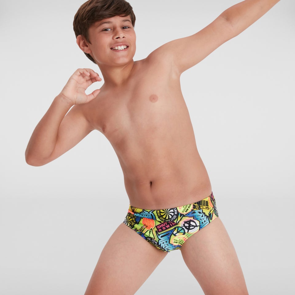 Jungen Allover 6,5 cm Badehose Grün