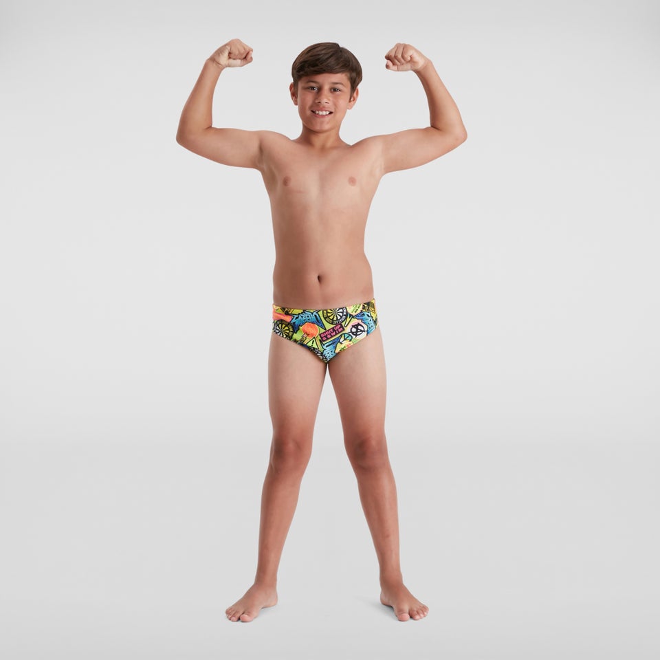 Jungen Allover 6,5 cm Badehose Grün