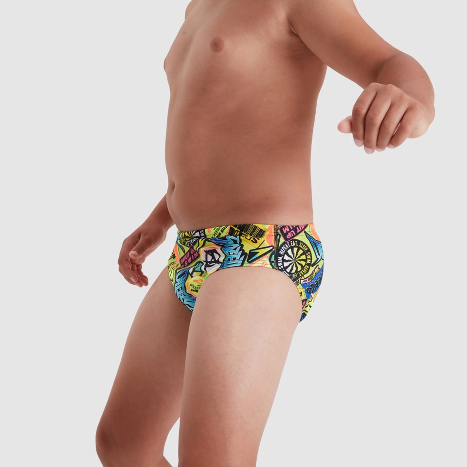 Jungen Allover 6,5 cm Badehose Grün