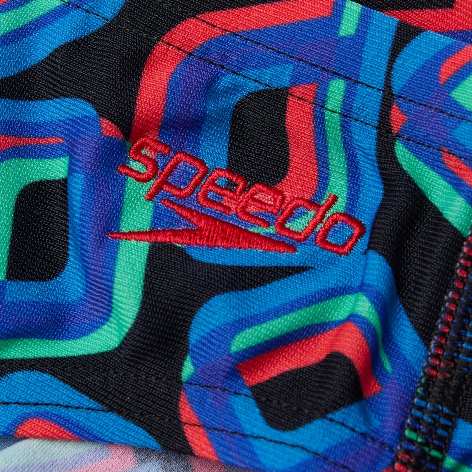 Jungen Digital 6,5 cm Badehose Schwarz/Rot