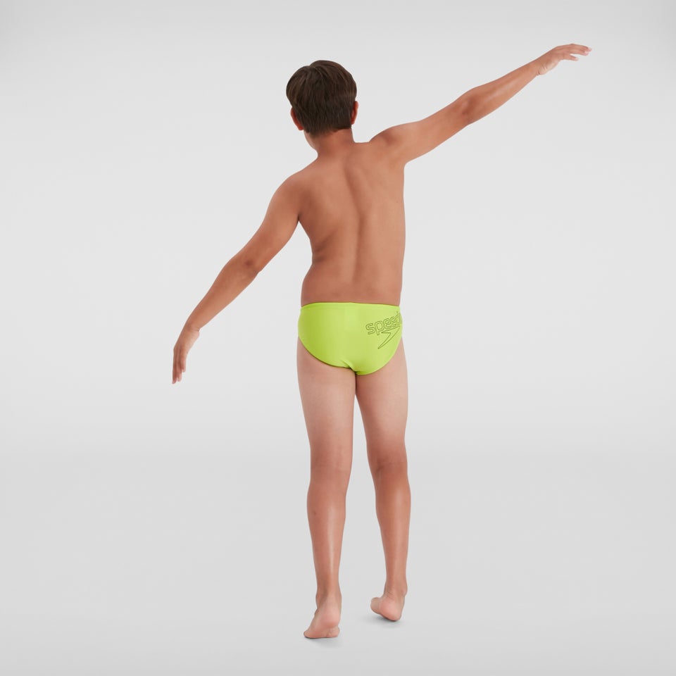 Slip de bain Garçon Logo 6,5 cm vert/bleu marine