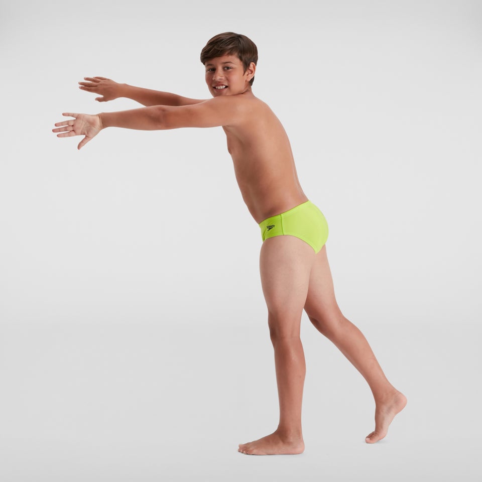 Slip de bain Garçon Logo 6,5 cm vert/bleu marine