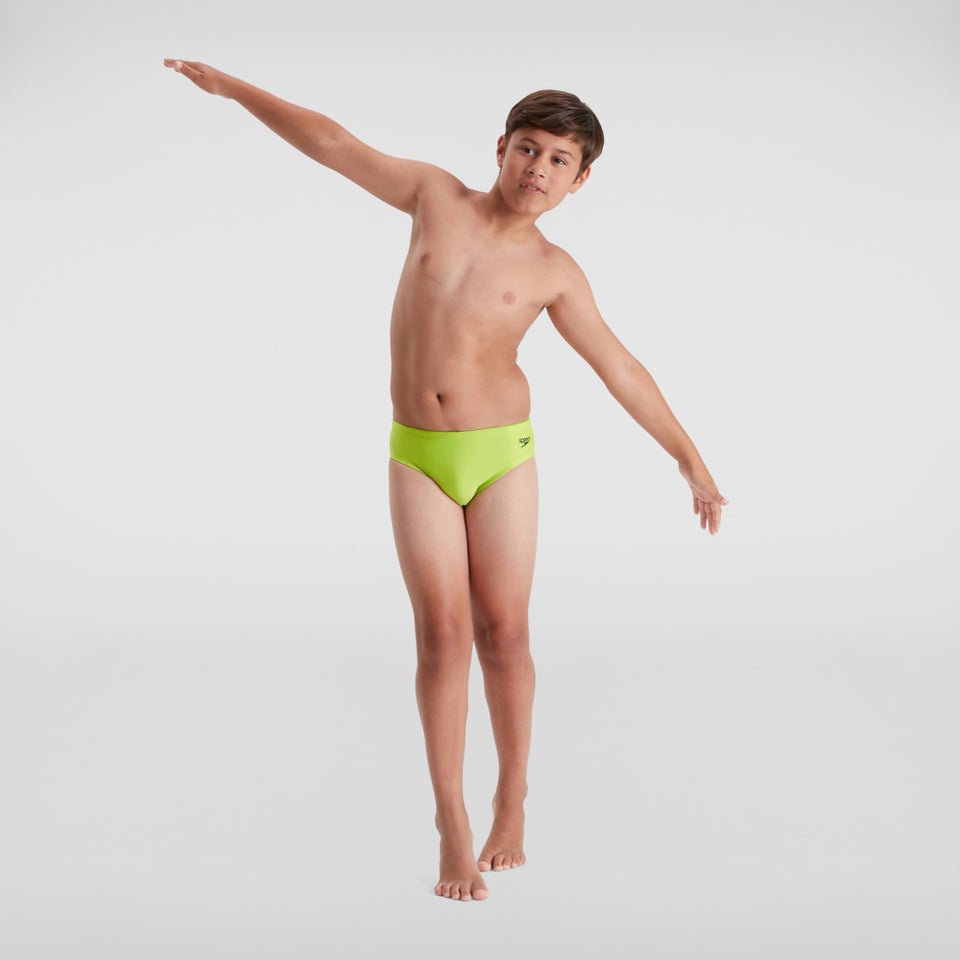 Slip de bain Garçon Logo 6,5 cm vert/bleu marine