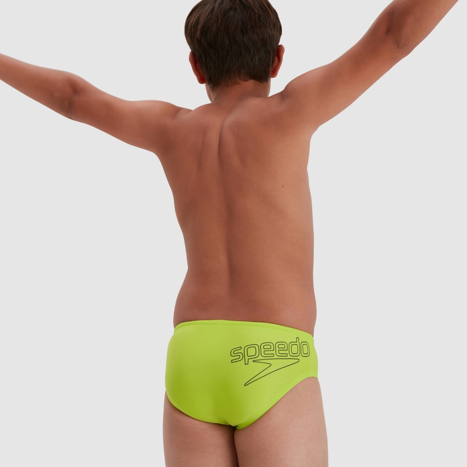 Slip de bain Garçon Logo 6,5 cm vert/bleu marine