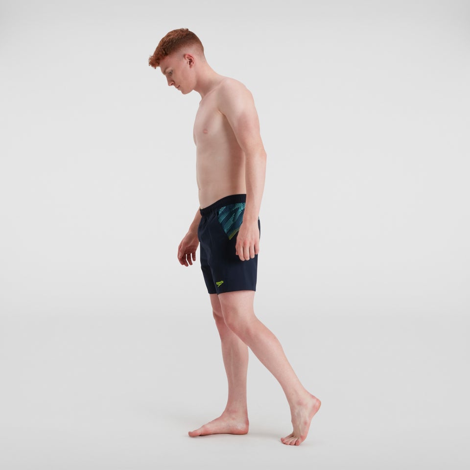 Men's Sport Panel 16" Swim Short Navy/Green