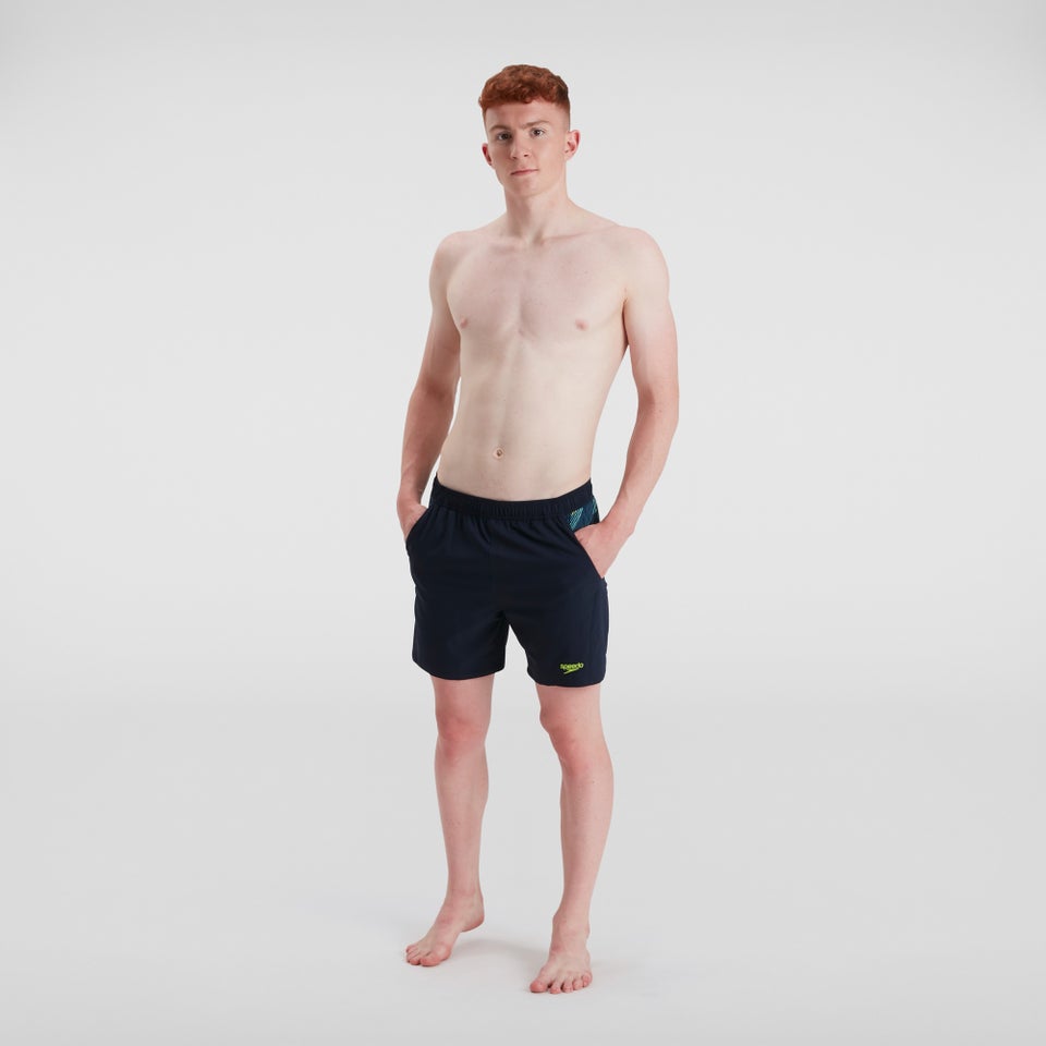 Men's Sport Panel 16" Swim Short Navy/Green